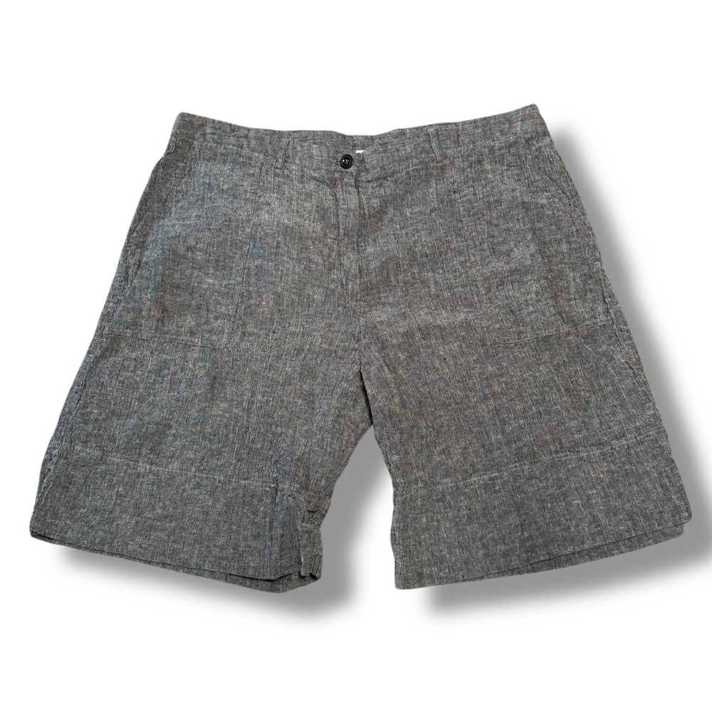 Poetry Linen Blend Shorts Women UK 20 US 16 Gray Textured Casual